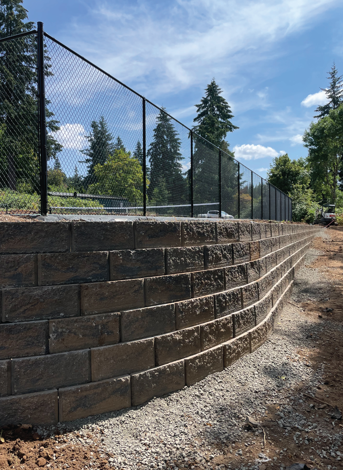 tennis court retaining wall